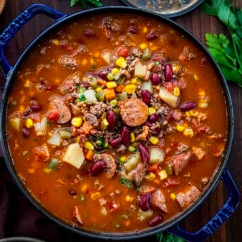 Hearty Crock Pot Cowboy Soup - Love from the Table