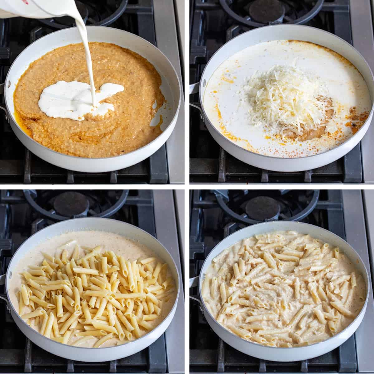 Steps for Making French Onion Chicken Pasta with Creamy French Onion Sauce and Noodles.