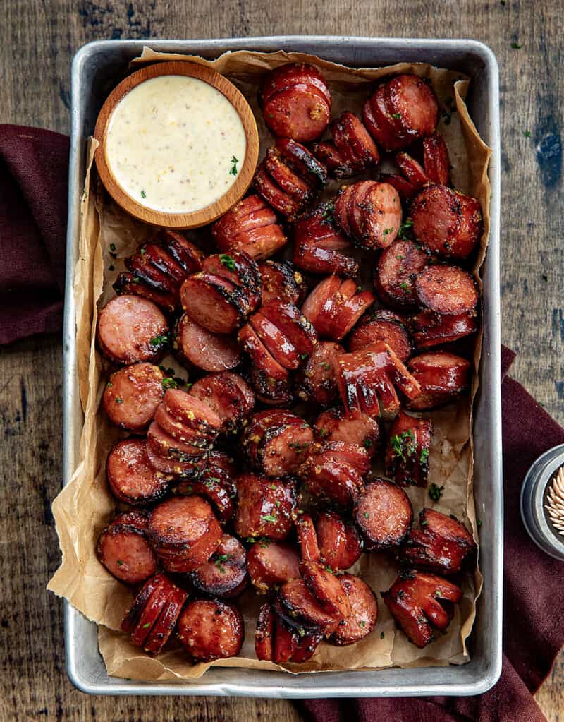 Mustard Hasselback Kielbasa Bites I Am Homesteader