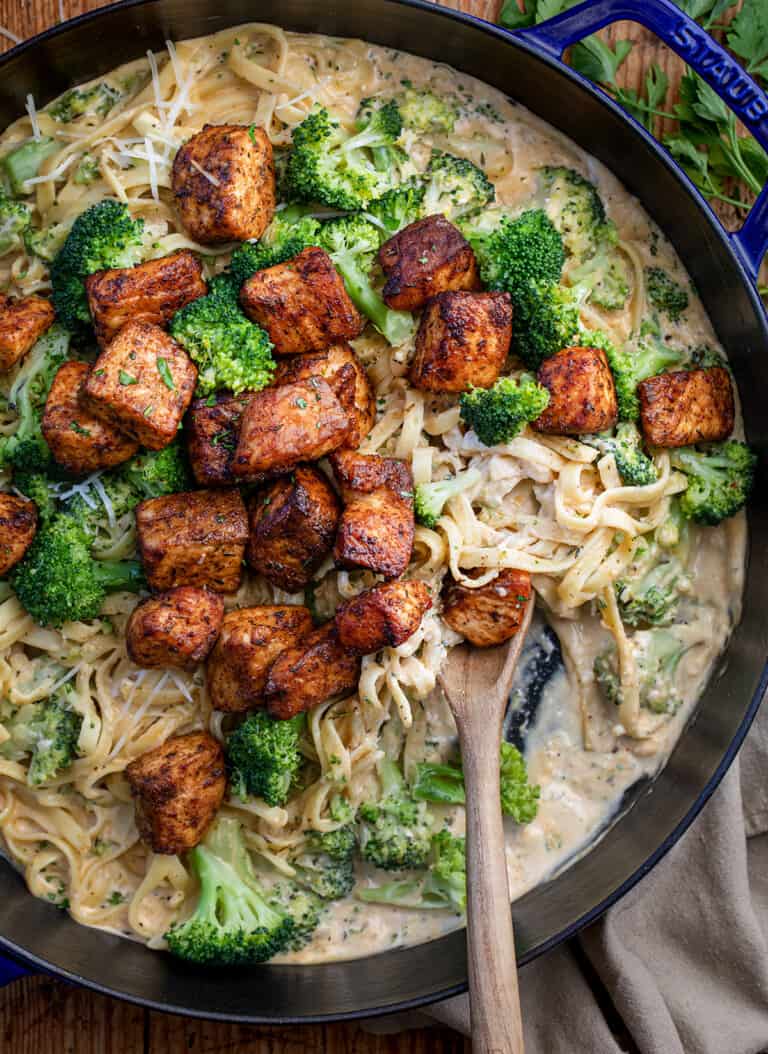 Blackened Salmon and Broccoli Alfredo I Am Homesteader