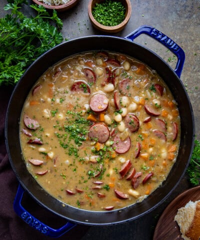 Creamy Bean Soup With Kielbasa - I Am Homesteader