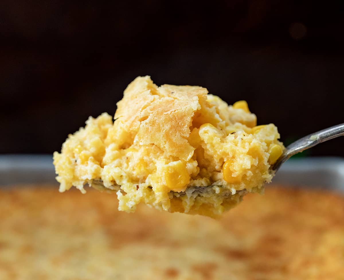 Spoonful of Southern Corn Pudding.