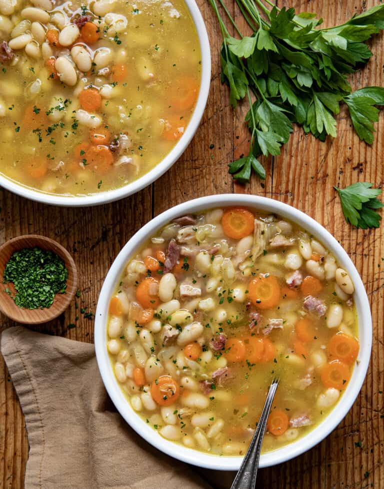 Navy Bean Ham Bone Soup - I Am Homesteader