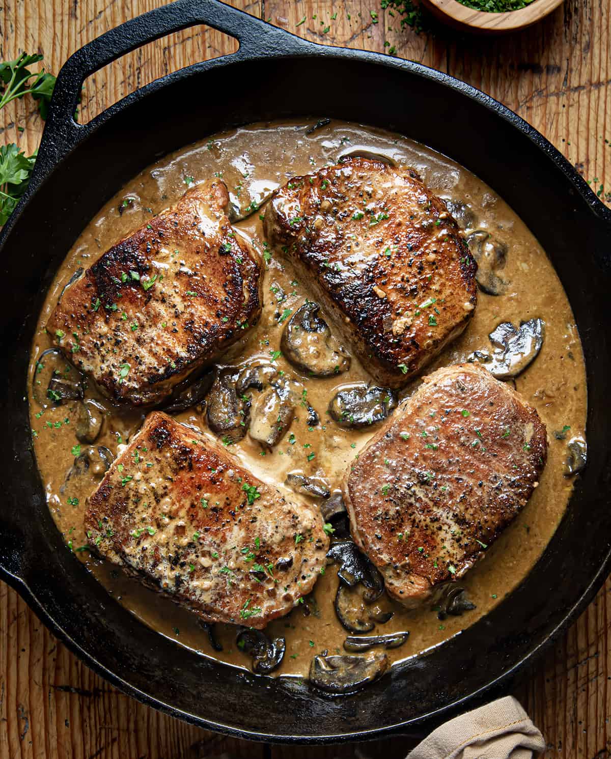 Creamy Mushroom Pork Chops - I Am Homesteader