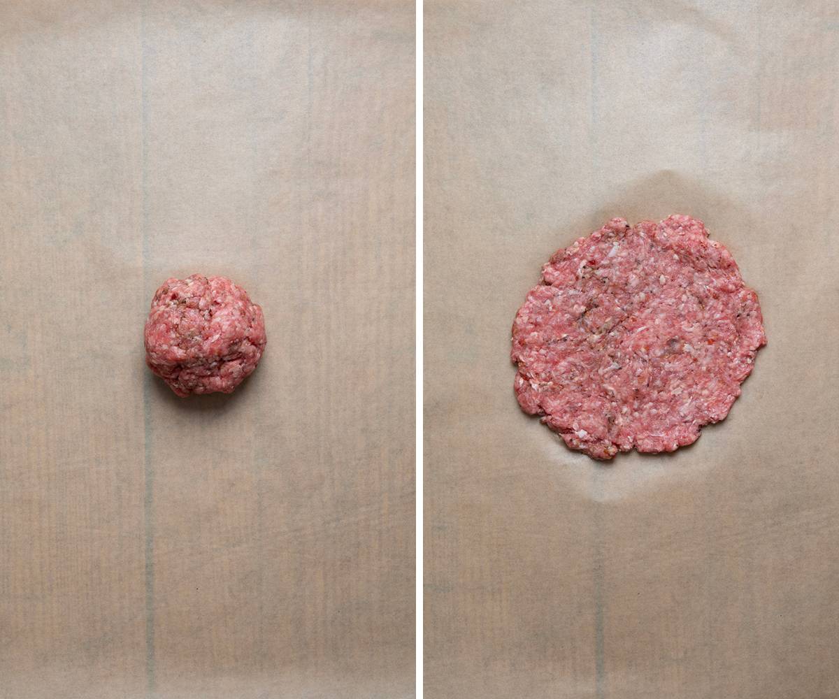 How to flatten ground beef for a flat patty.
