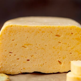 Close up of Copycat Velveeta Cheese.