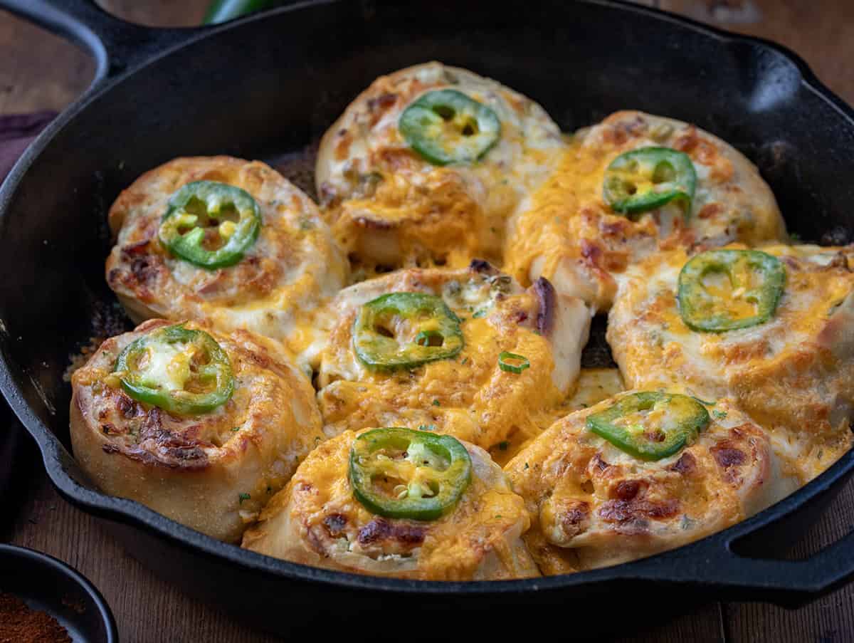 Skillet Jalapeno Popper Rolls - I Am Homesteader