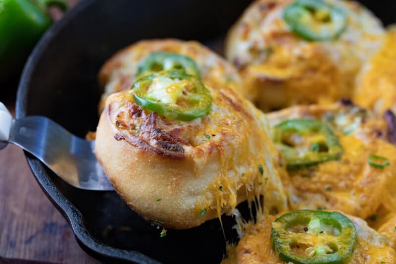 Skillet Jalapeno Popper Rolls - I Am Homesteader