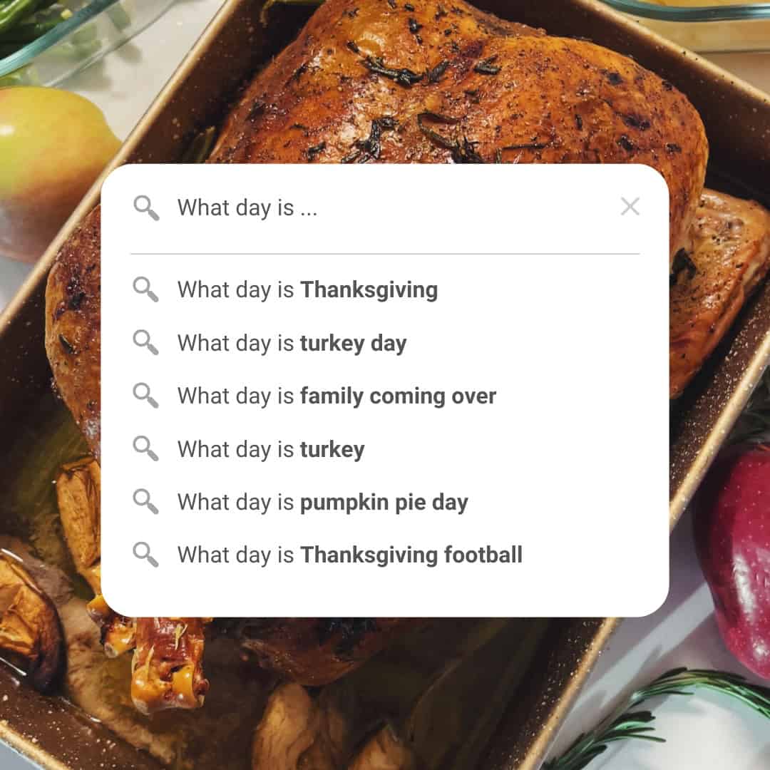 What day is Thanksgiving google search