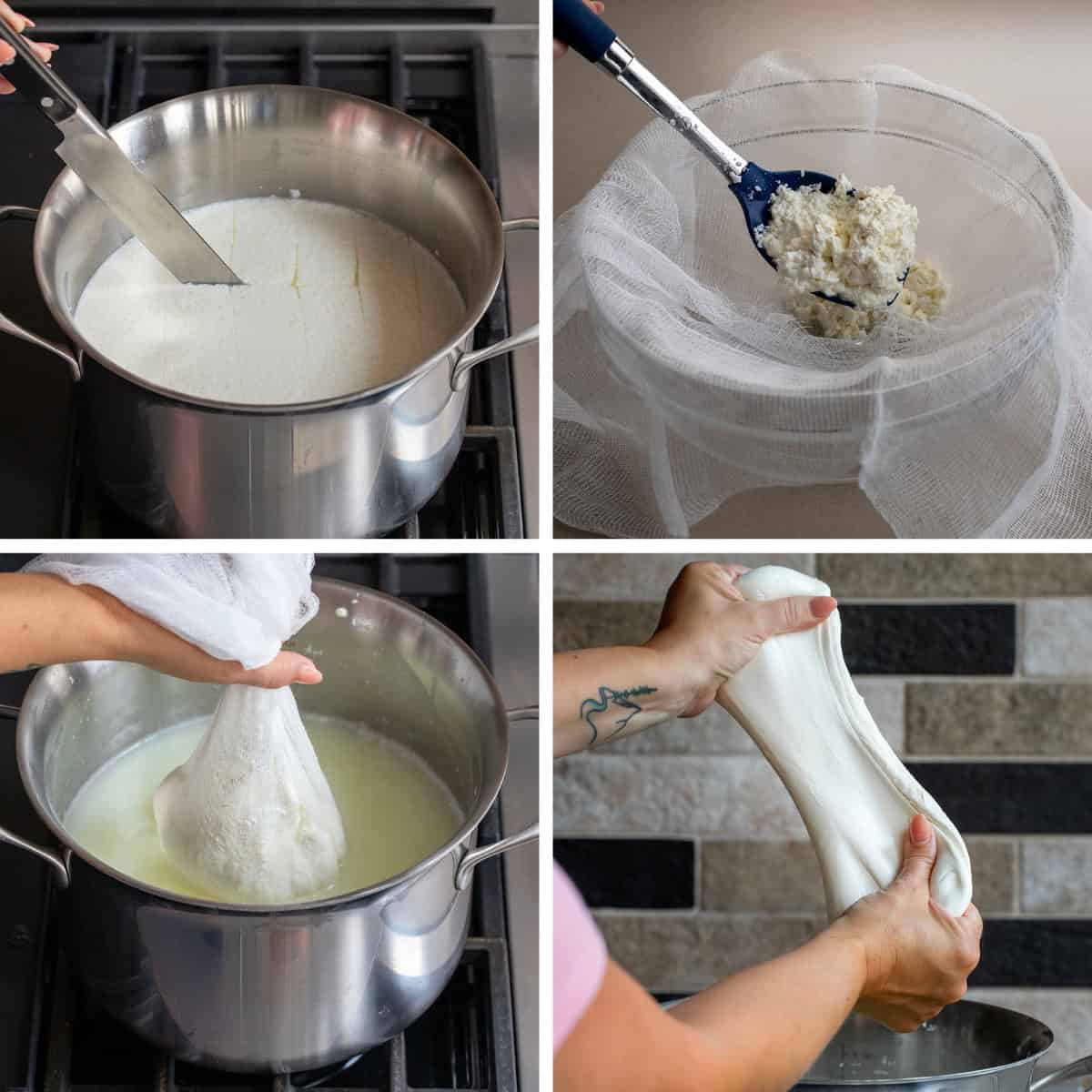 Steps for Making Homemade Mozzarella.