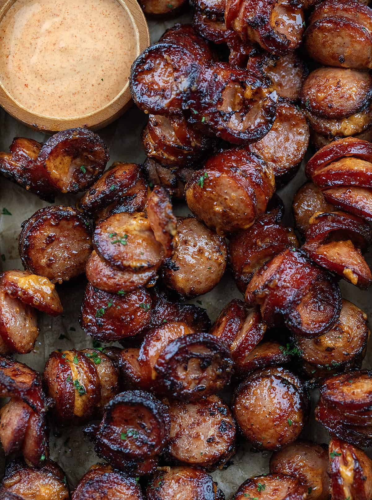 Chipotle Aioli Hasselback Kielbasa Bites-image