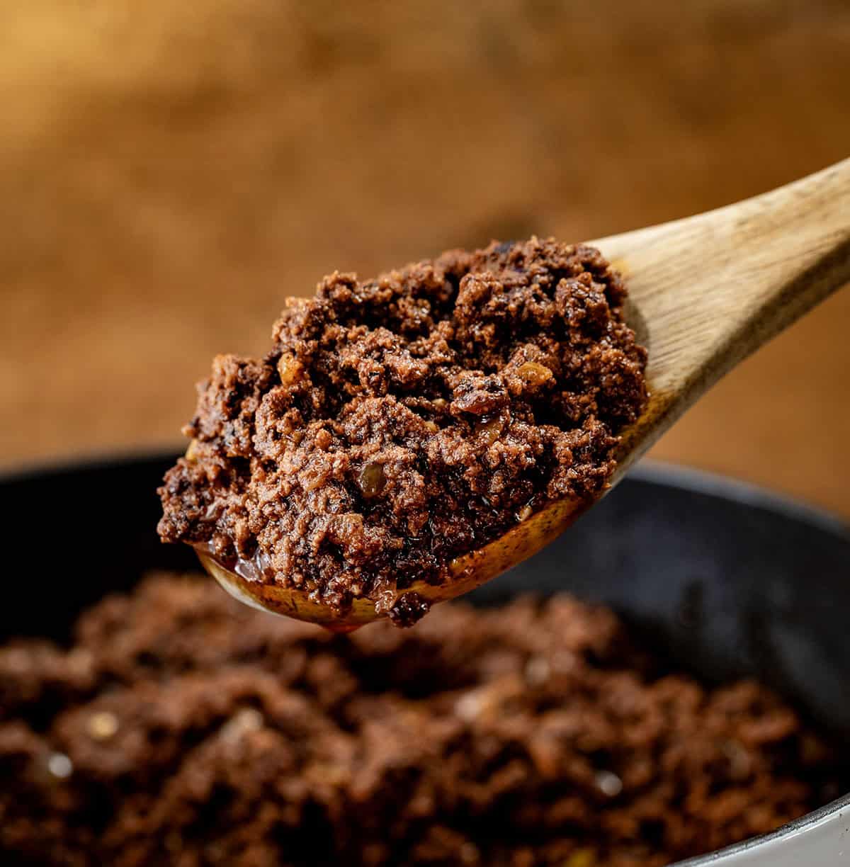 Close up of the meat used in Cincinnati Chili.