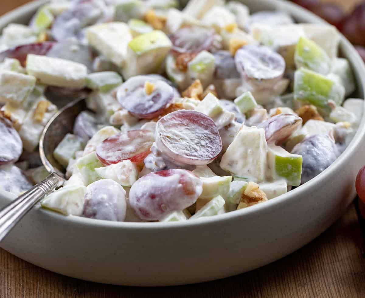 Close up of Waldorf Salad.
