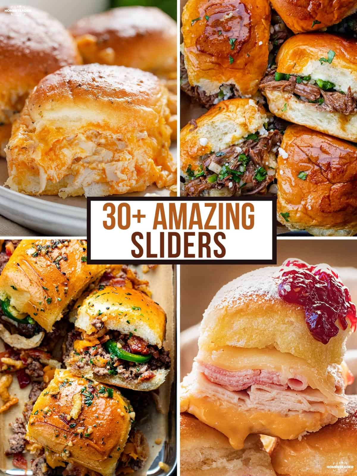 Sliders are one of the easiest ways to feed a crowd. They’re fun, customizable, and perfect for parties, game days, holidays, and family dinners. This roundup features the best slider recipes made with chicken, beef, pork, turkey, and even sweet dessert options! Four images of sliders for a Best Slider Recipes {Easy + Delicious Party Sliders} collage, with Buffalo Chicken Sliders, Birria Sliders, Cowboy Sliders, Monte Cristo Sliders.
