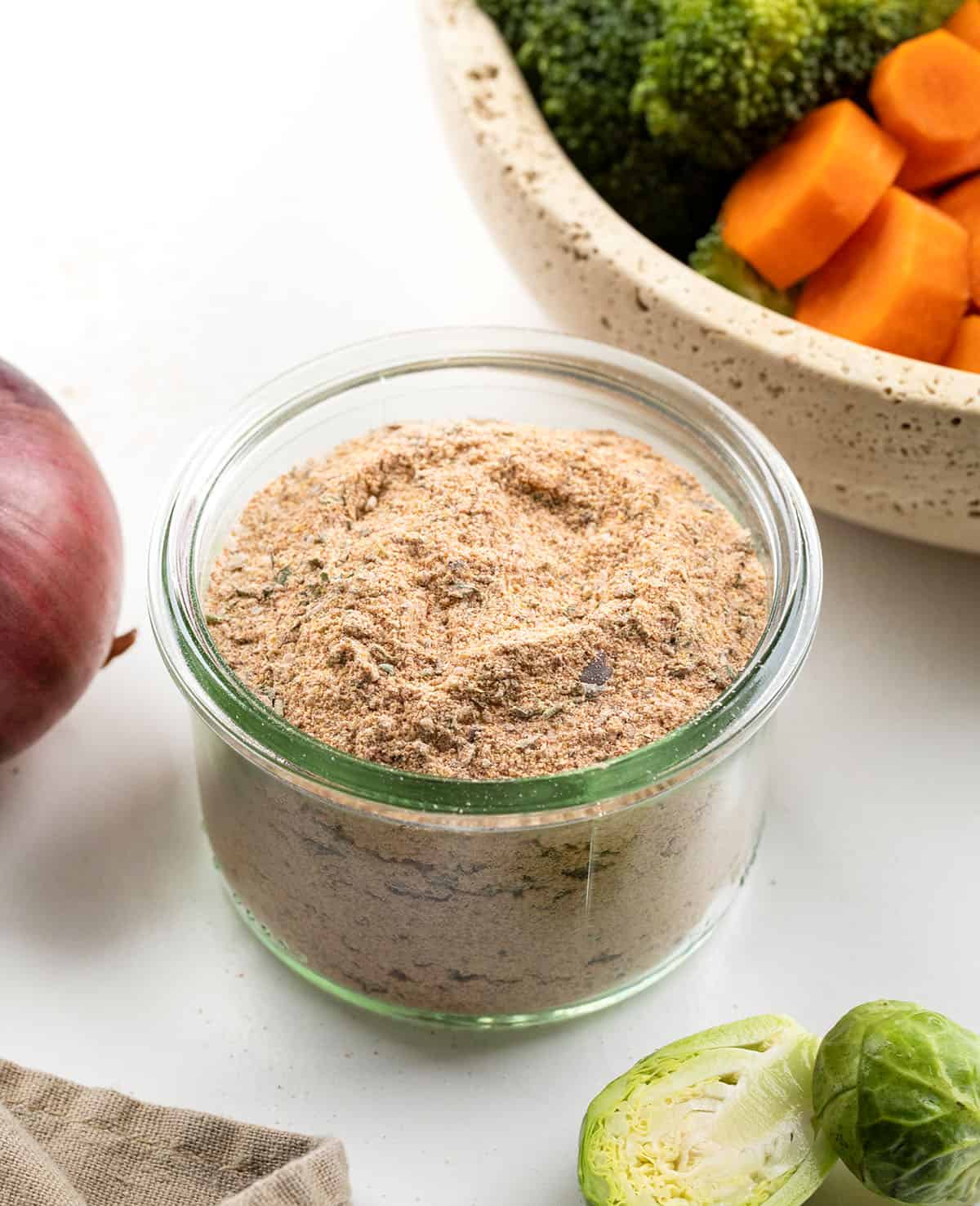 Make your own Vegetable Seasoning blend in 5 minutes! This savory homemade mix with garlic, onion, paprika & herbs elevates roasted broccoli, potatoes, carrots & more. Better than store-bought!